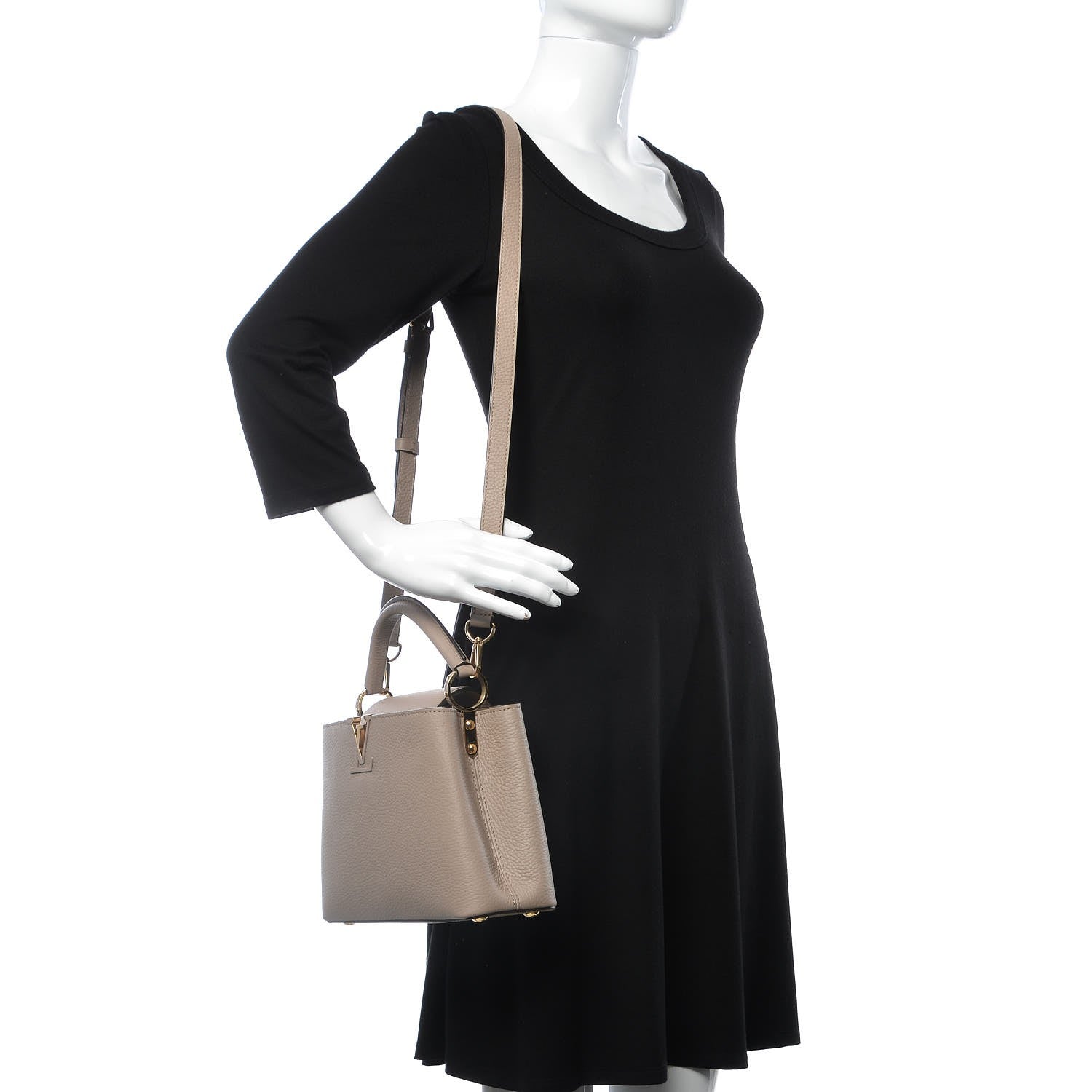 Louis Vuitton Taurillon Capucines BB Galet 2 of 6