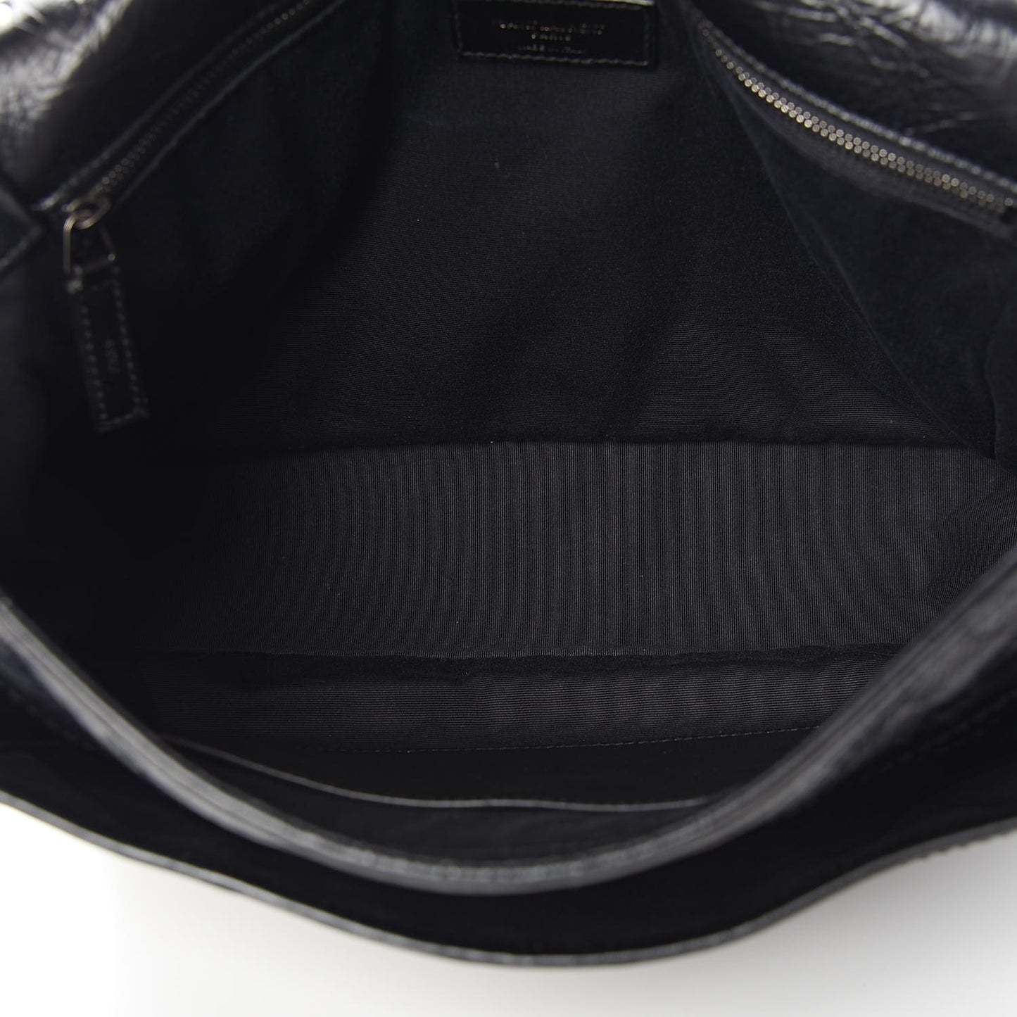 Crinkled Calfskin Matelasse Monogram Large Niki Chain Satchel Black