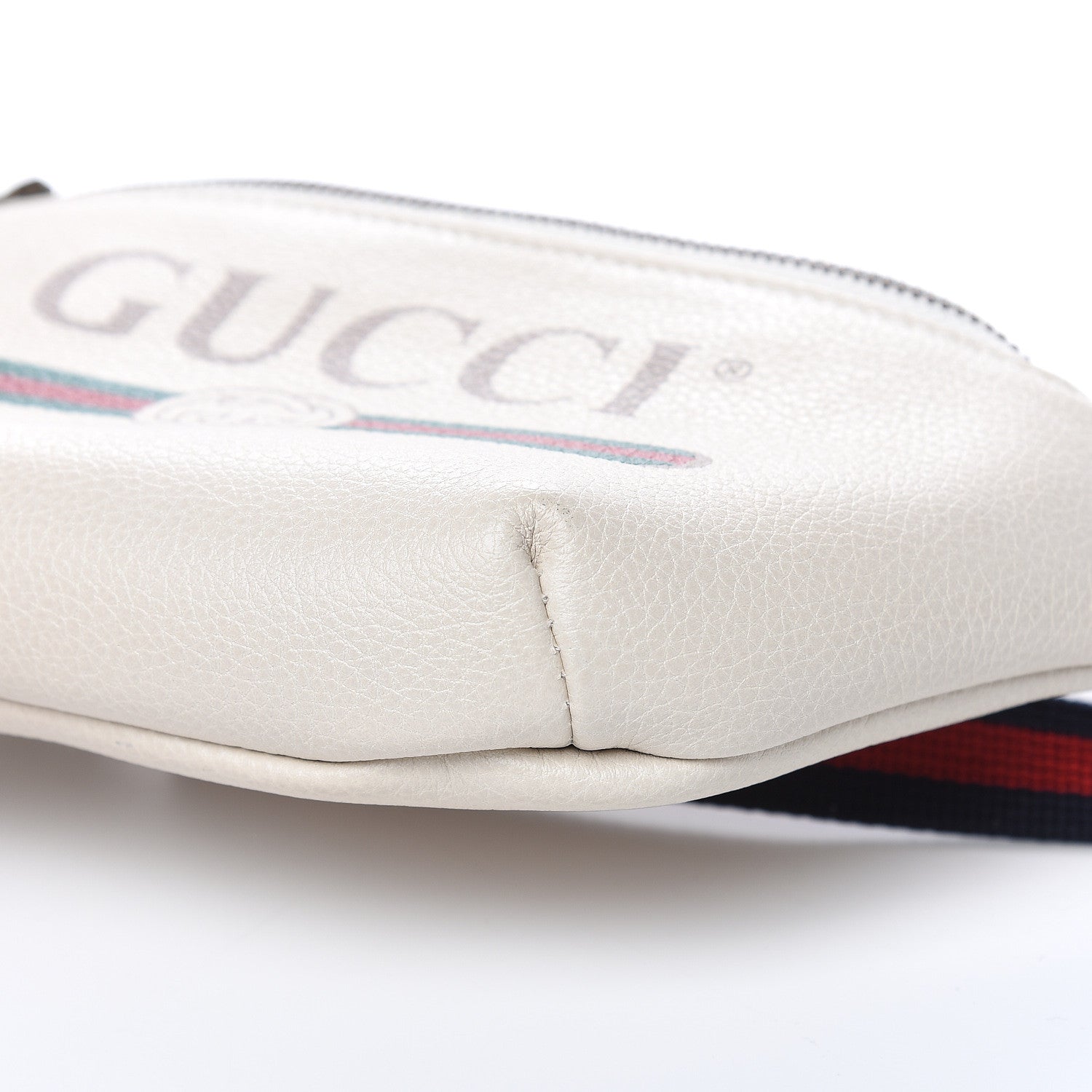 Gucci Grained Calfskin Small Logo Belt Bag White 9 of 12