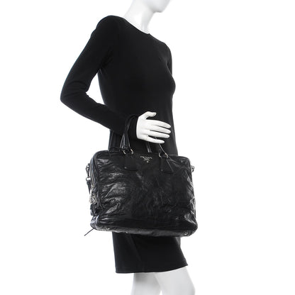 Prada Nappa Antique Breifcase Black 3 of 9