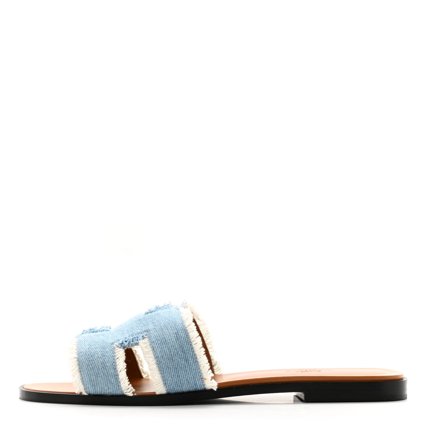 Denim Oran Fringe Sandals 39 Bleu Clair