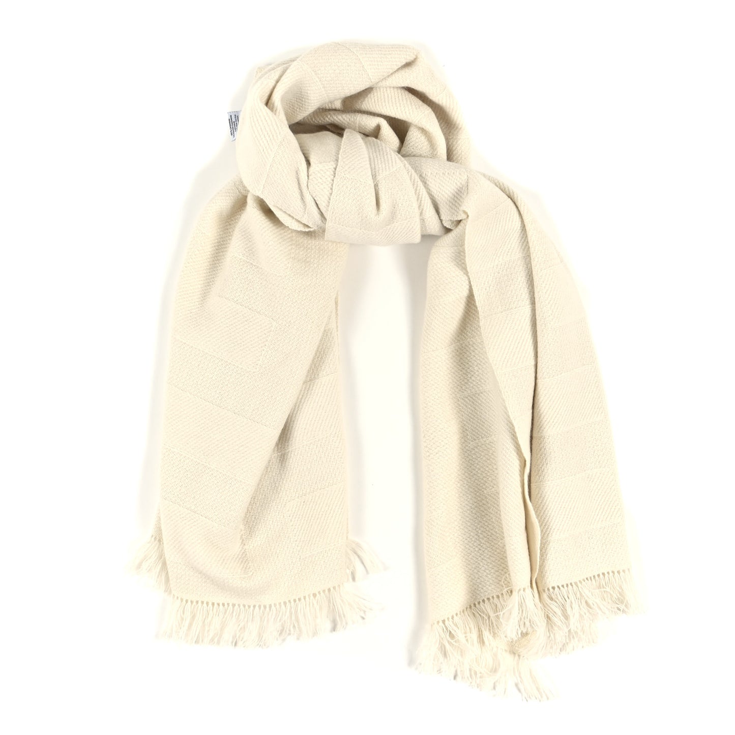 Cashmere Fringe Rayee H Stole Blanc Casse