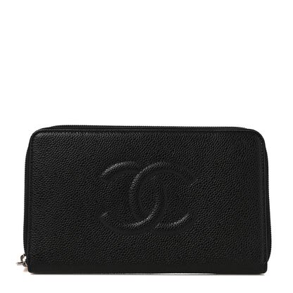 Chanel Caviar Large Timeless CC Zip Around Organizer Wallet Black 1 of 8