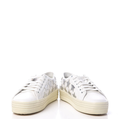 Saint Laurent Calfskin Star Court Sneakers 37.5 White Argent 5 of 11