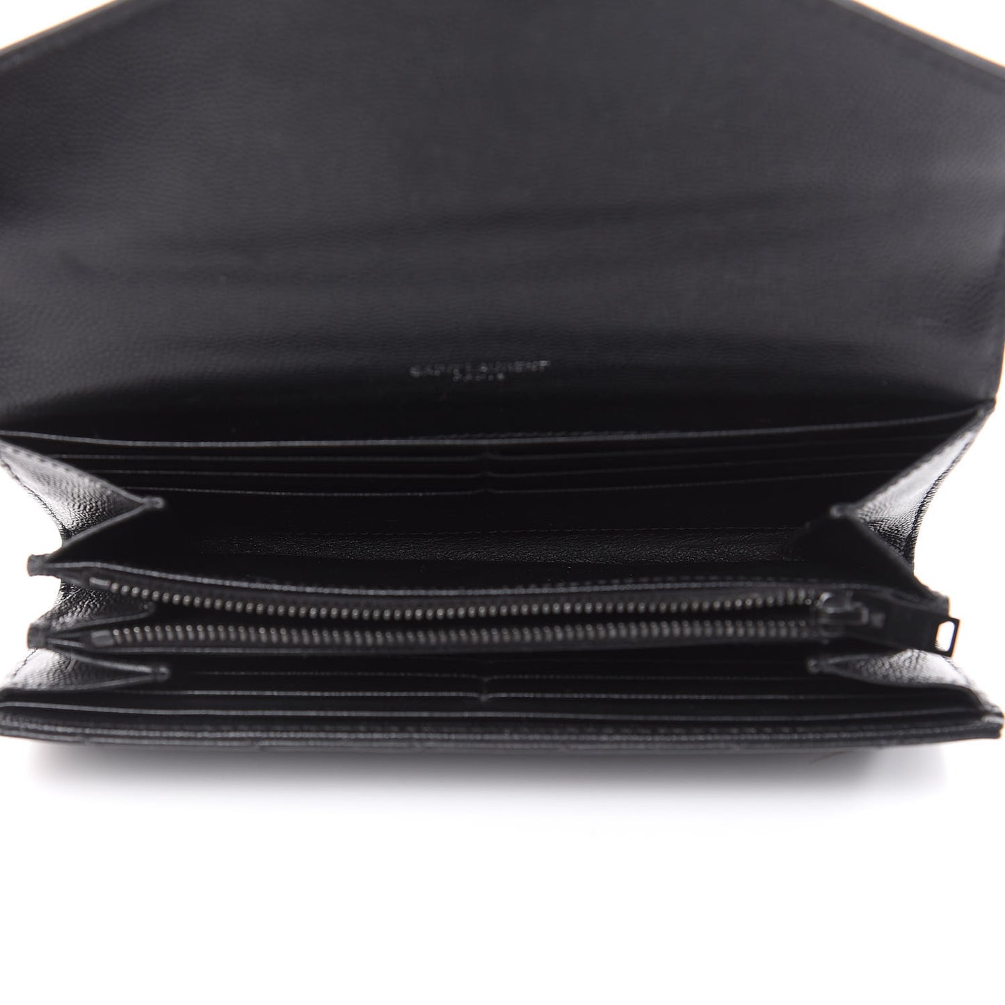 Grain De Poudre Matelasse Chevron Monogram Flap Wallet Black