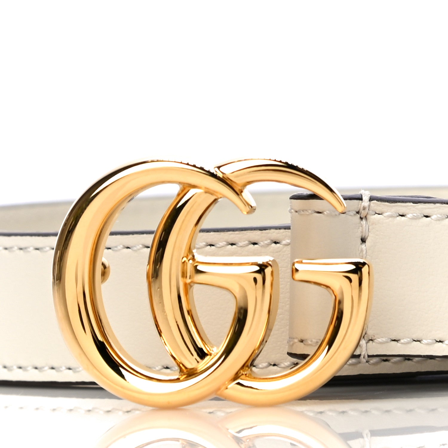 Gucci Plutone Calfskin Double G 20mm Belt 80 32 Mystic White 2 of 7
