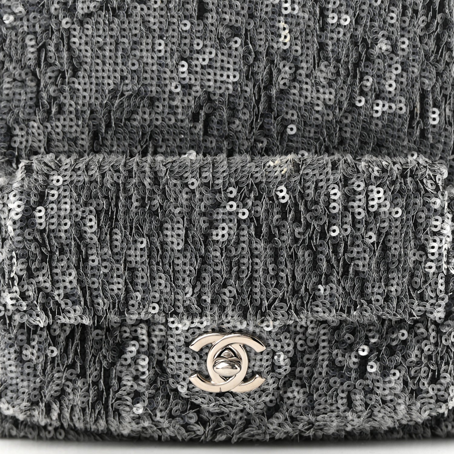 Chanel Sequin Waterfall Backpack Grey 8 of 10