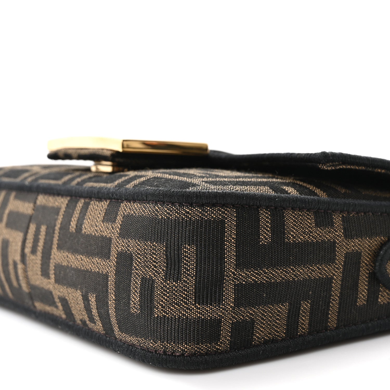 Fendi Fabric Jacquard FF 1974 Mini Baguette Tobacco Moro Black 10 of 10