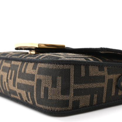 Fendi Fabric Jacquard FF 1974 Mini Baguette Tobacco Moro Black 10 of 10