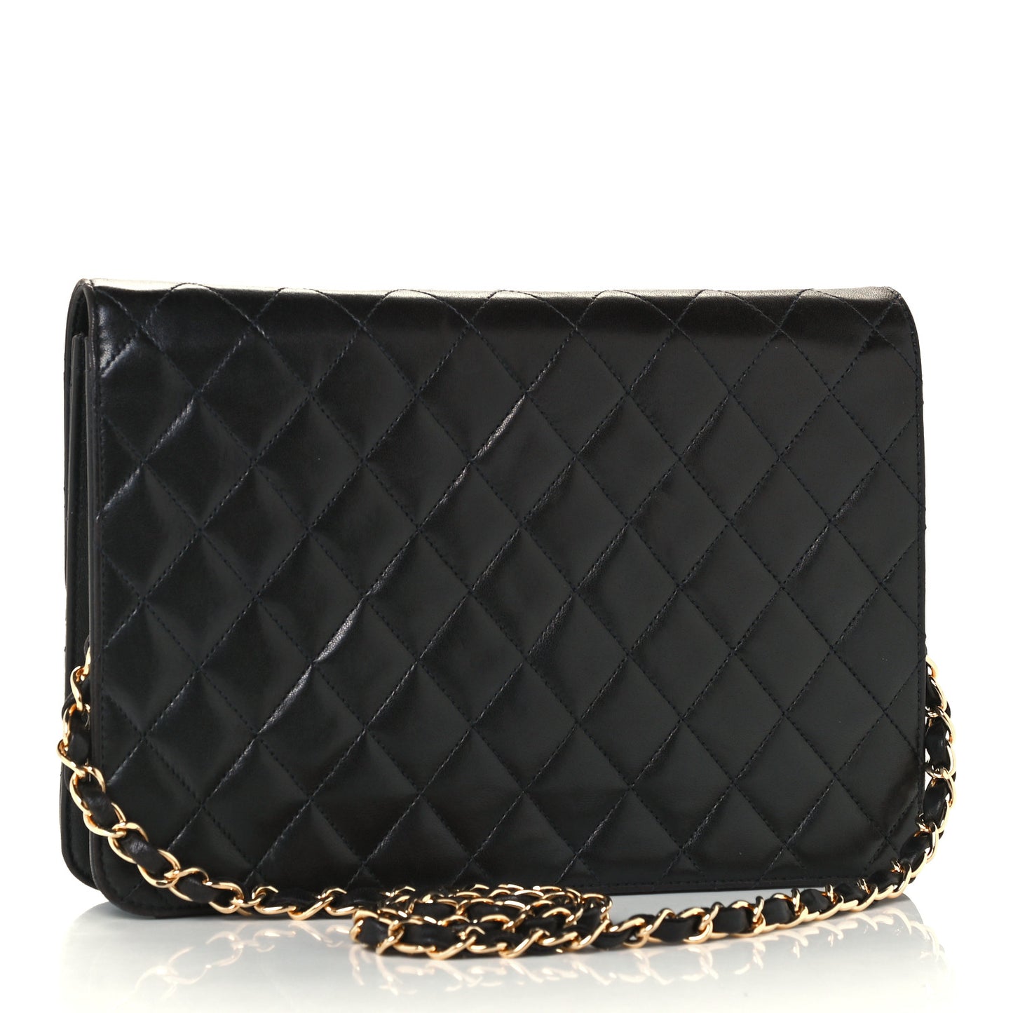 Lambskin Quilted Jumbo Single Flap Black
