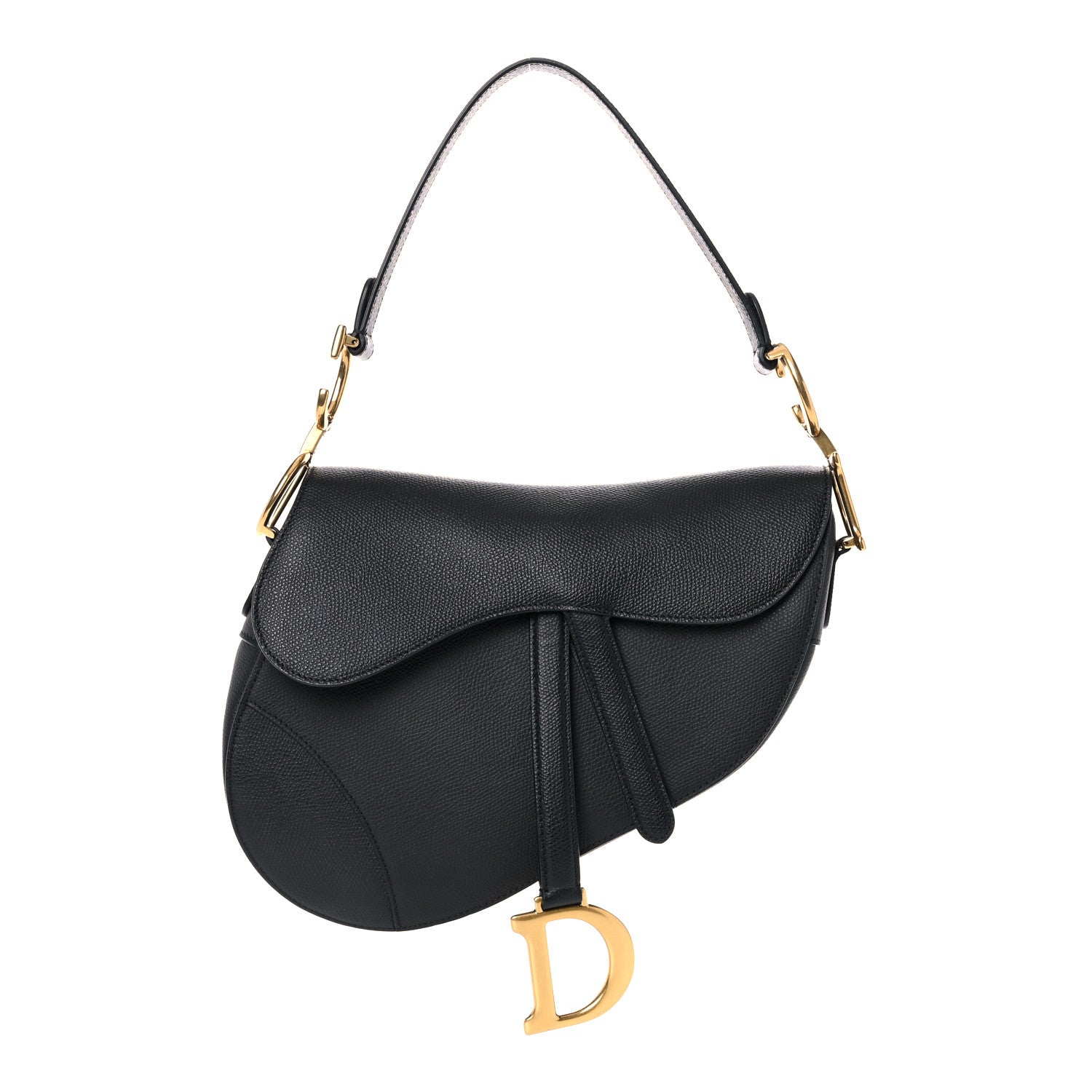 Christian Dior Grained Calfskin Saddle Bag Black 1 of 18