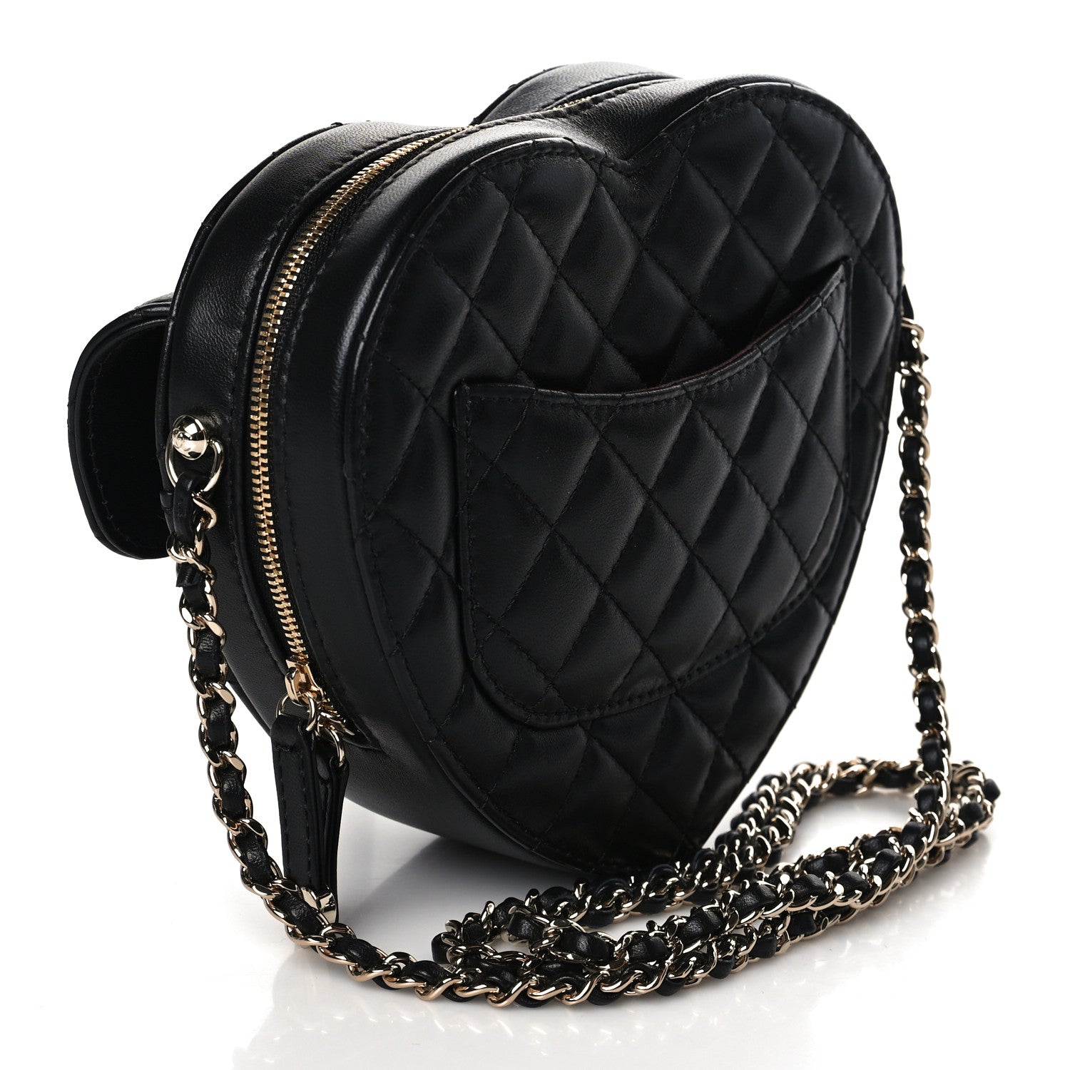 Chanel Lambskin Quilted CC In Love Heart Bag Black 3 of 9
