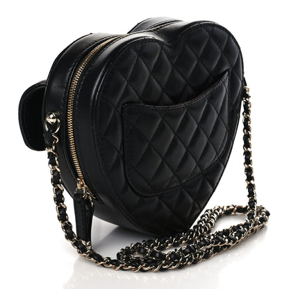 Chanel Lambskin Quilted CC In Love Heart Bag Black 3 of 9