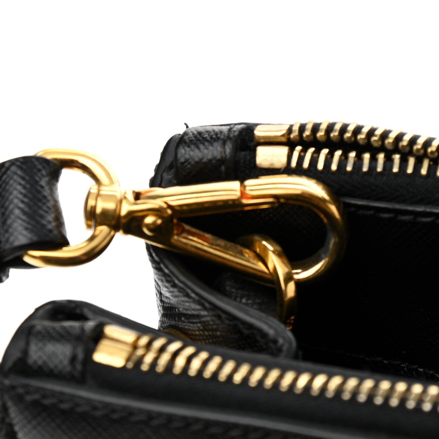Saffiano Small Galleria Double Zip Tote Black