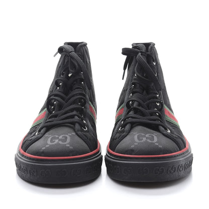 Gucci Econyl Nylon Web Monogram Off The Grid Mens 1977 Tennis High Top Sneakers 9.5 Black 2 of 7