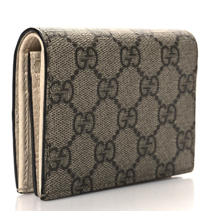 Gucci Dollar Calfskin GG Supreme Monogram GG Marmont Card Case Mystic White Beige Ebony 3 of 10