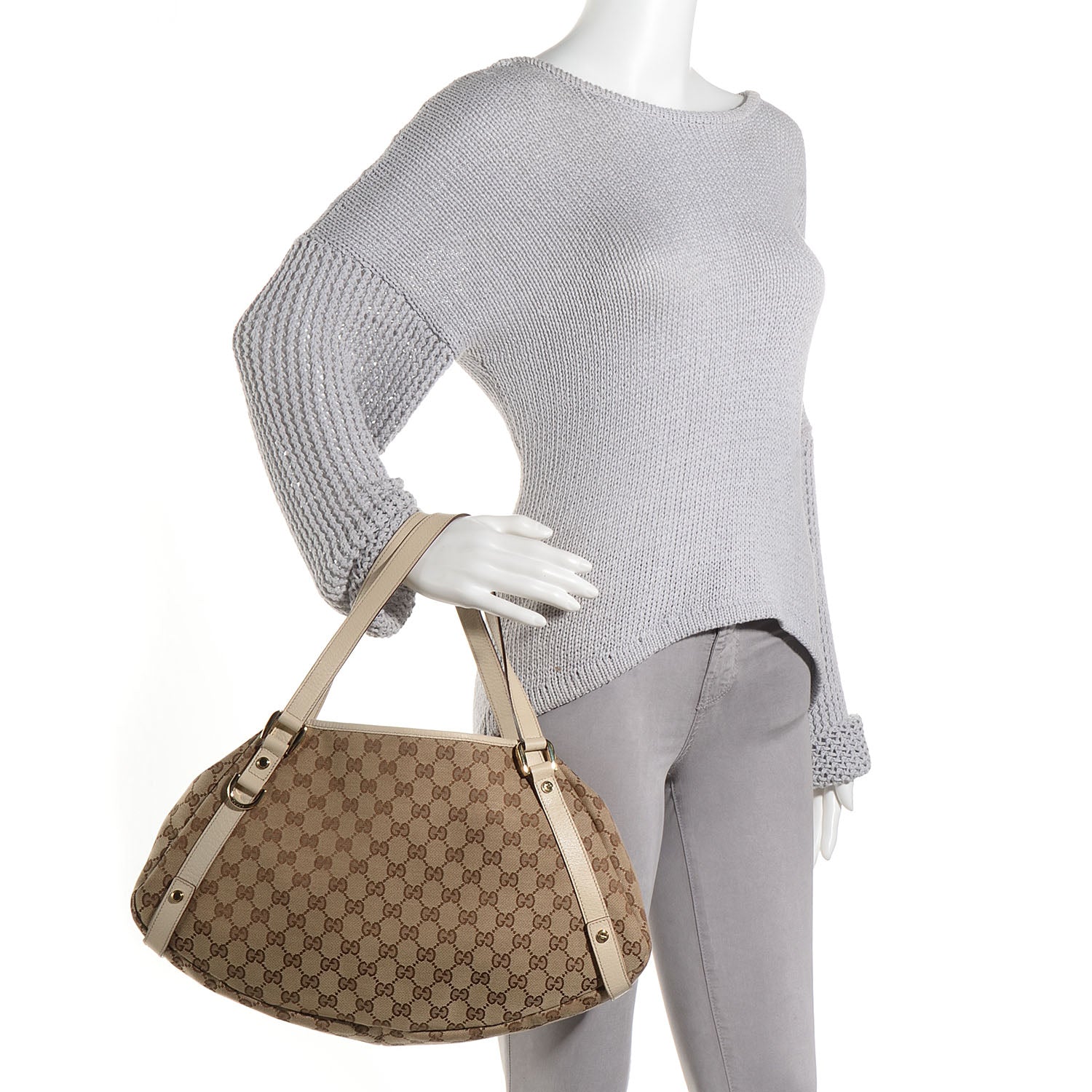 Gucci Monogram Medium Abbey Shoulder Bag Off White 2 of 7