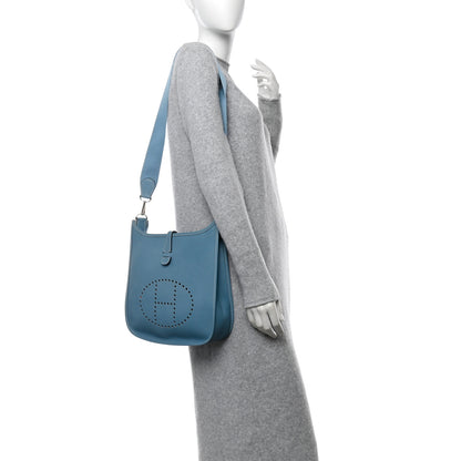 Hermes Epsom Evelyne PM Blue Jean 2 of 13