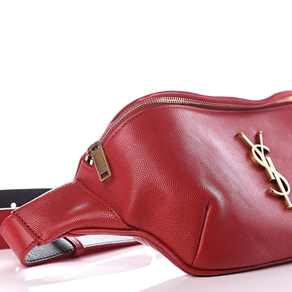 Saint Laurent Grain De Poudre Monogram Belt Bag Rouge Eros 7 of 10