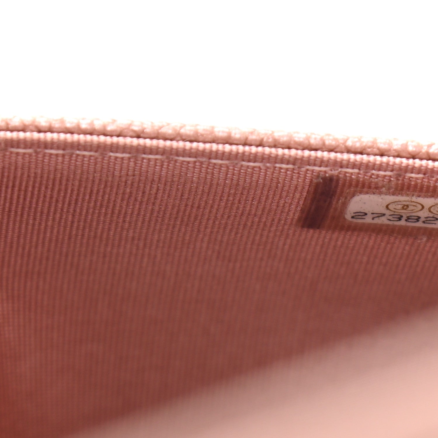 Chanel Metallic Caviar Chevron Quilted Vintage Mademoiselle Wallet On Chain WOC Pink 8 of 9