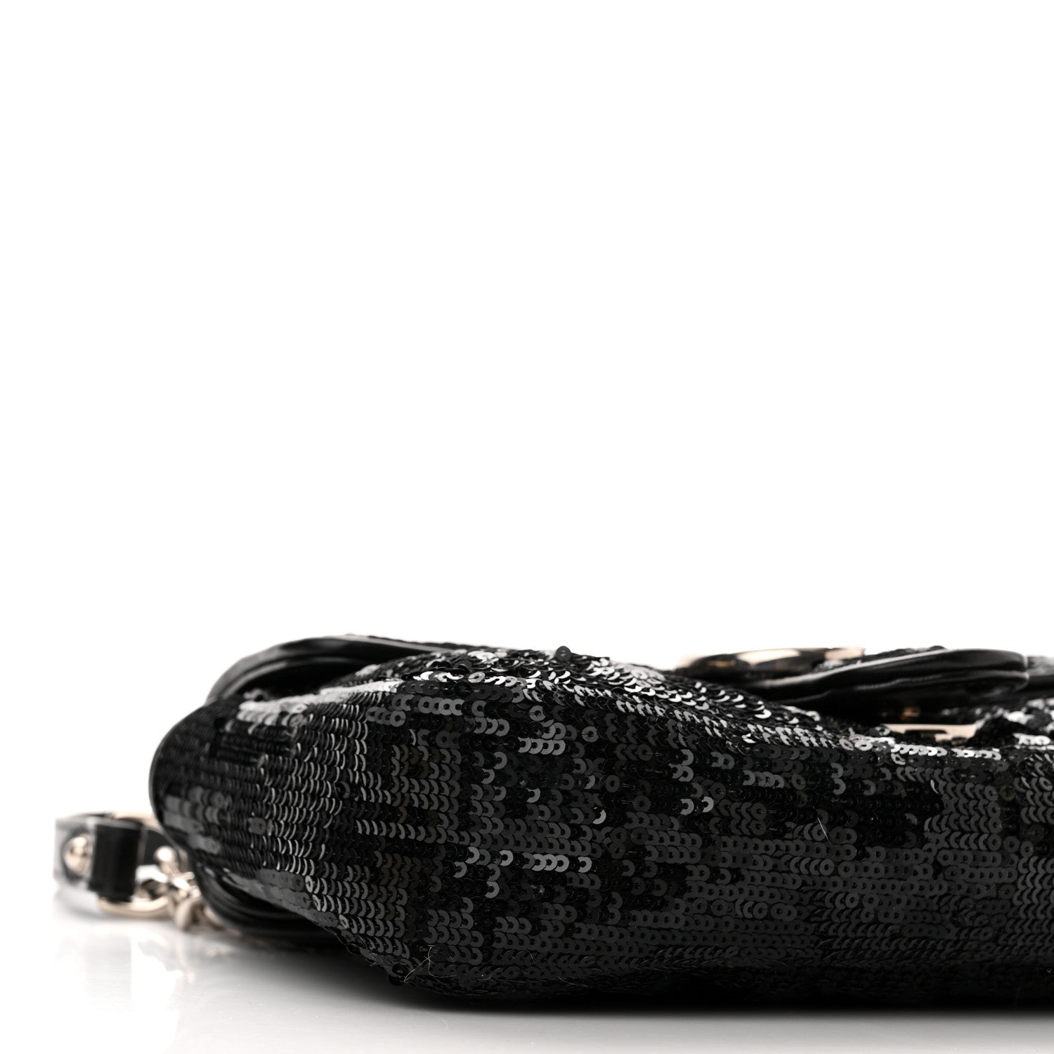 Gucci Sequin Matelasse Diagonal Mini GG Marmont Shoulder Bag Black 9 of 10
