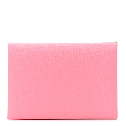 Hermes Epsom Calvi Duo Card Case Rose Confetti 1 of 7