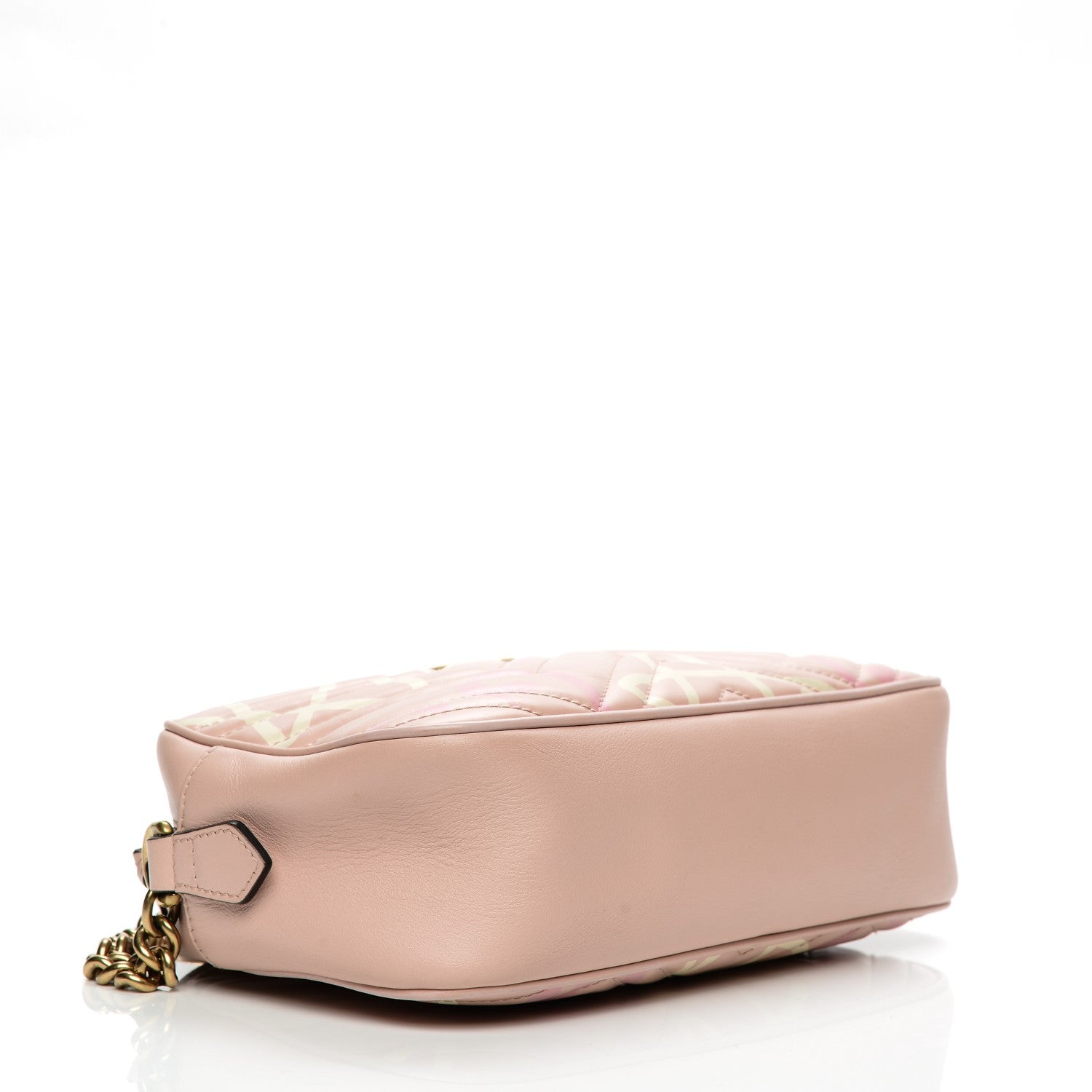 Gucci Calfskin Matelasse GucciGhost Small GG Marmont Chain Shoulder Bag Perfect Pink Rosa Ivory 4 of 8
