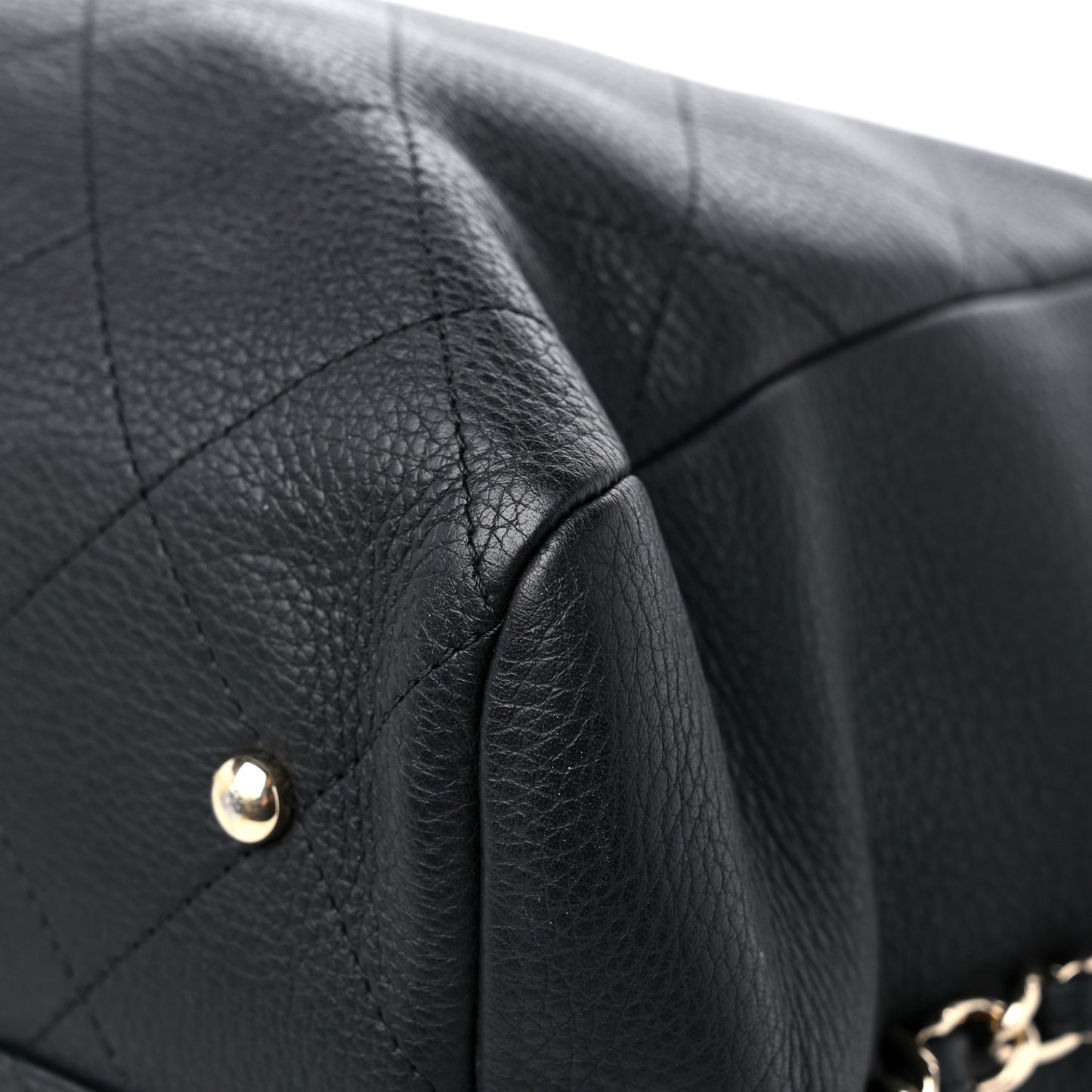 Bullskin Stitched Large Shopping Bag Black