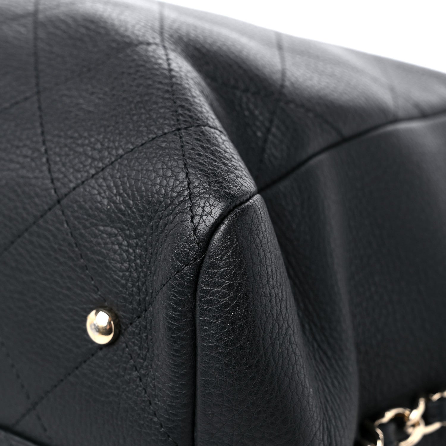 Chanel Bullskin Stitched Large Shopping Bag Black 9 of 18