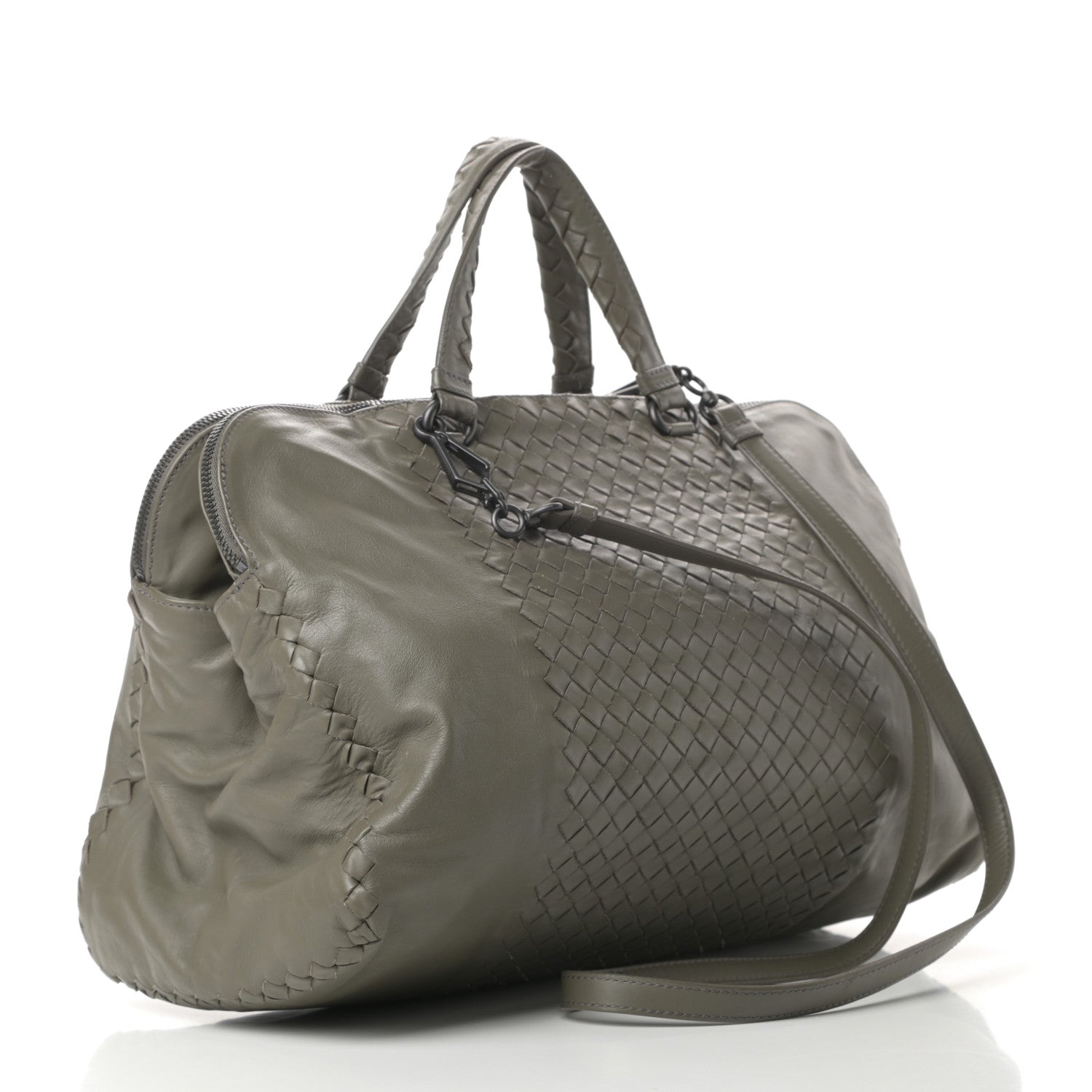 Bottega Veneta Calfskin Intrecciato Large Leggero Tote Kaki Fondente 3 of 14