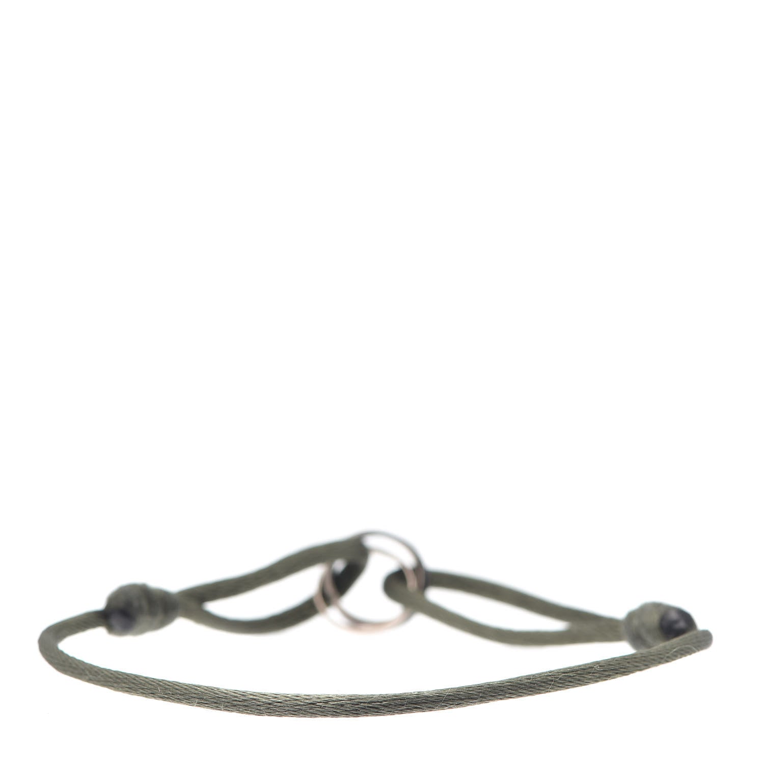 Cartier 18K White Gold Ceramic Trinity Cord Bracelet Green 3 of 5