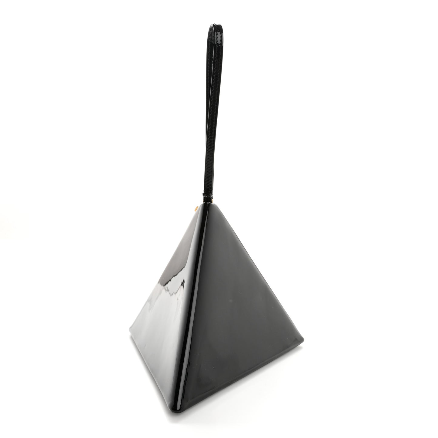 Patent Pyramid Clutch Black