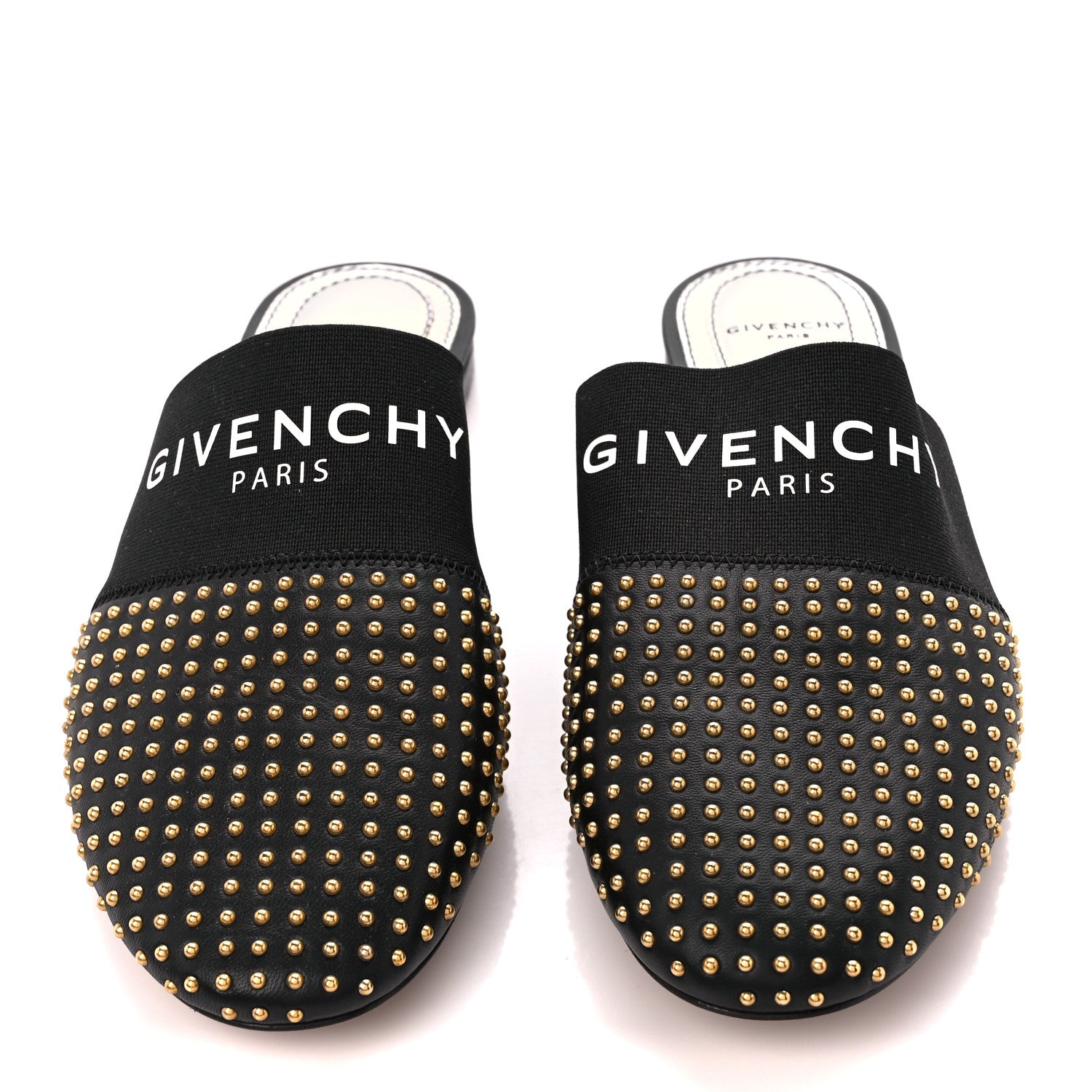 Givenchy Calfskin Studded Bedford Logo Mule Slides 36 Black 2 of 8