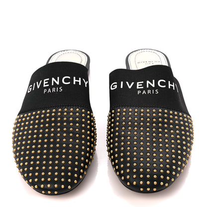 Givenchy Calfskin Studded Bedford Logo Mule Slides 36 Black 2 of 8