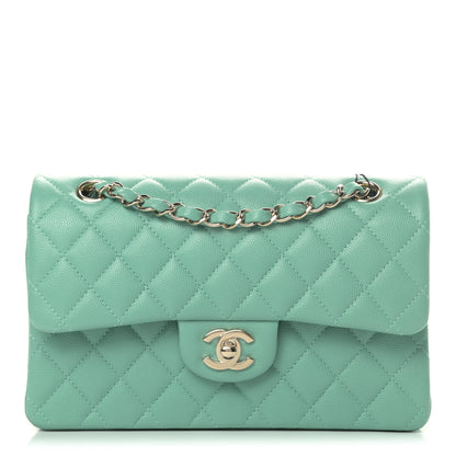 Chanel Caviar Quilted Small Double Flap Light Green 1 of 4