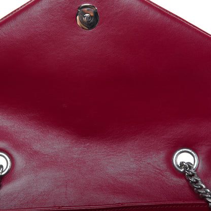 Saint Laurent Calfskin Y Quilted Monogram Medium Loulou Chain Satchel Lipstick Red 14 of 20