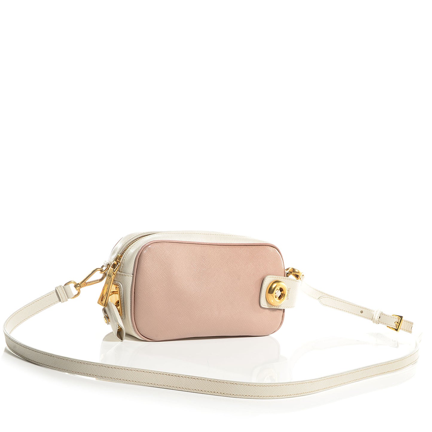 Saffiano Lux Pochette Cammeo Talco