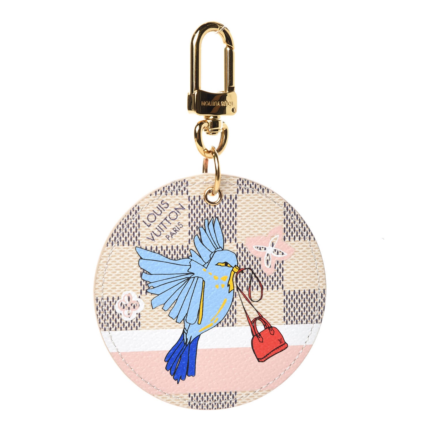 Louis Vuitton Damier Azur 2018 Christmas Animation Bag Charm Key Ring 1 of 7