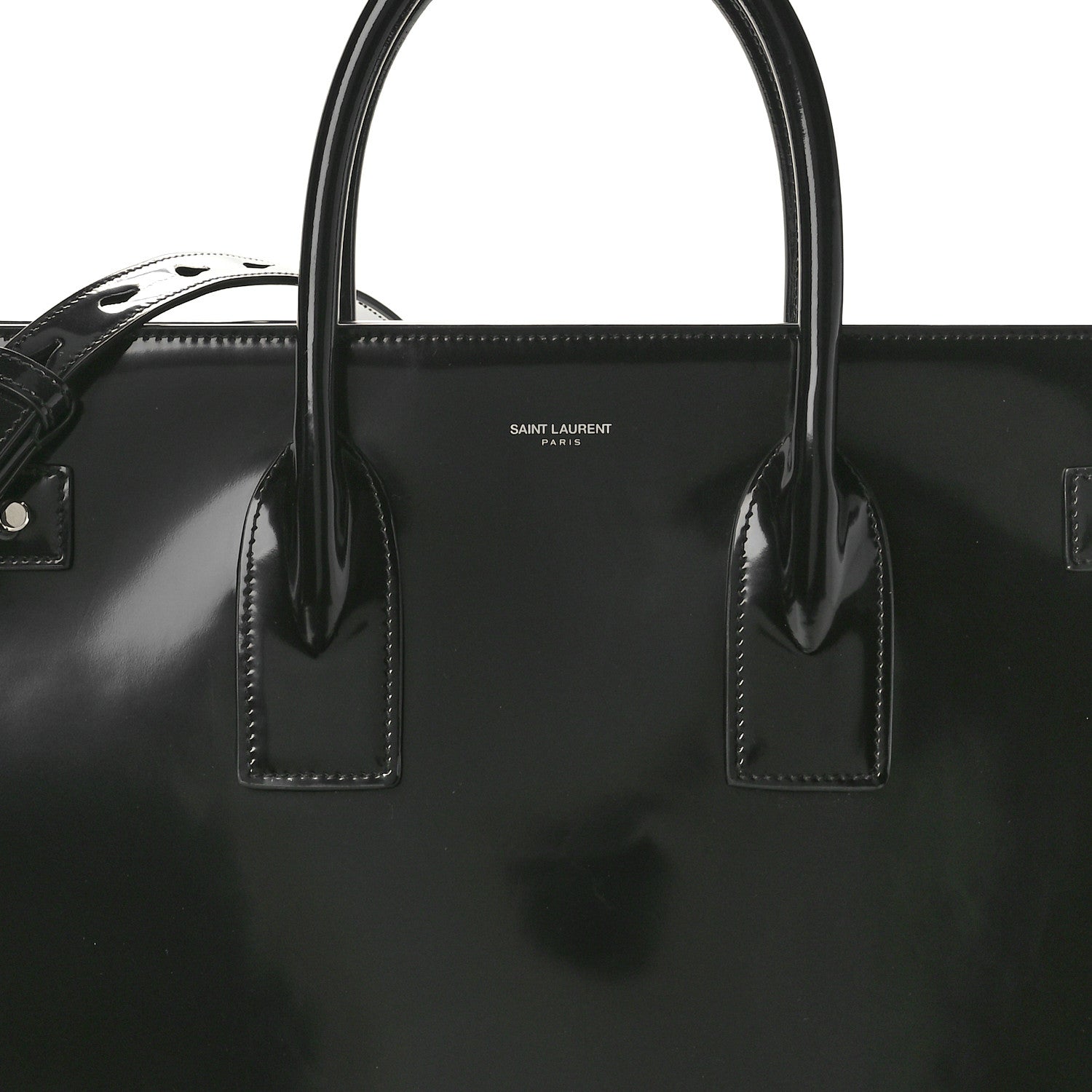 Saint Laurent Patent Calfskin Large Thin Sac De Jour Black 9 of 11
