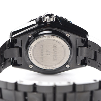 Chanel Stainless Steel Ceramic 33mm J12 Electro Quartz Watch Black 3 of 6