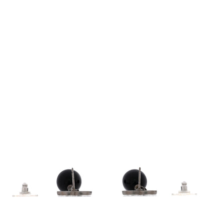 Chanel Ruthenium Bead CC Drop Earrings Black 3 of 5