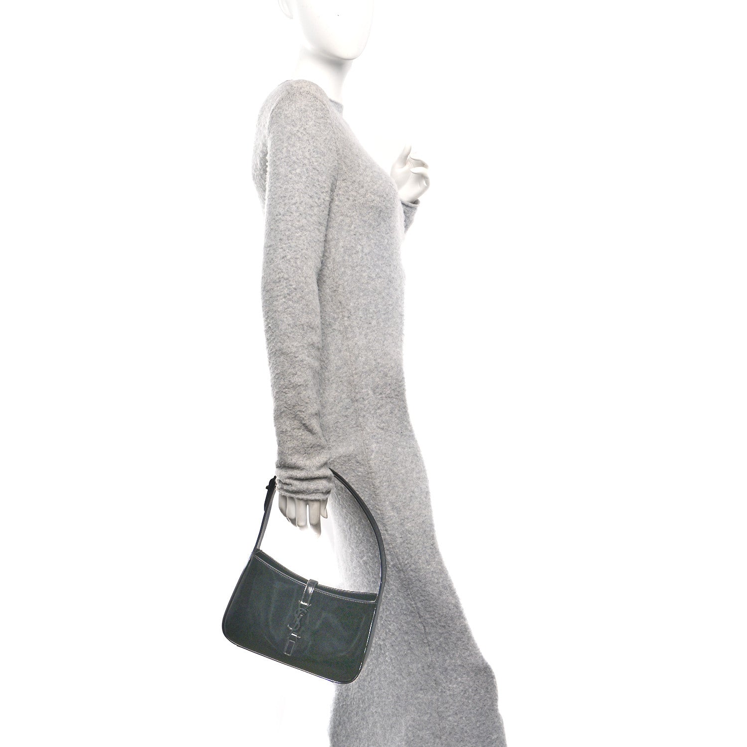 Saint Laurent Patent Le 5 A 7 Monochrome Hobo Black 2 of 12