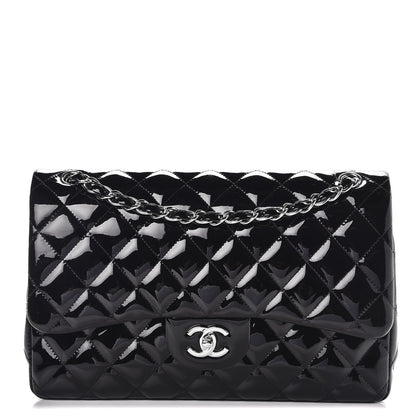 Chanel Patent Quilted Jumbo Double Flap Black 1 of 11