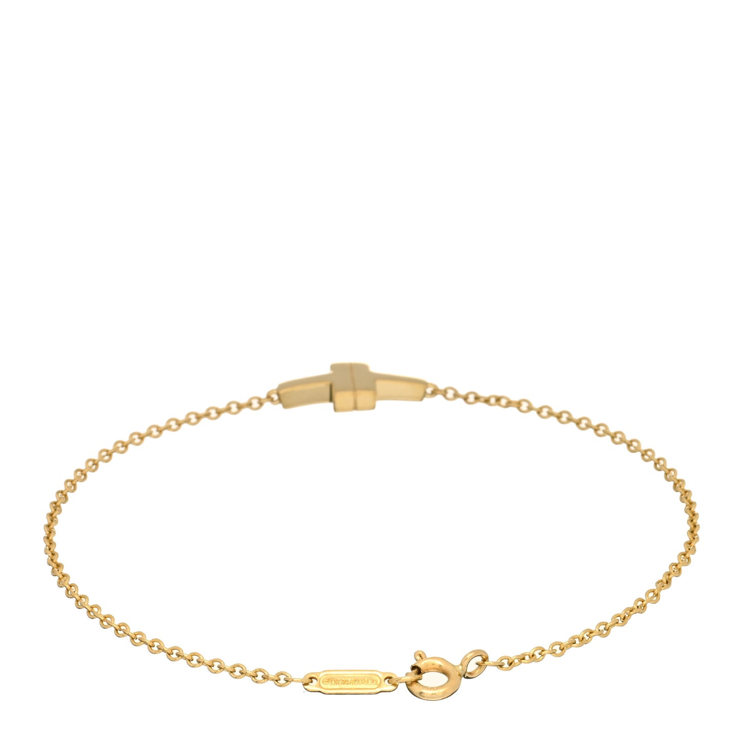 18K Yellow Gold T Single Chain Bracelet