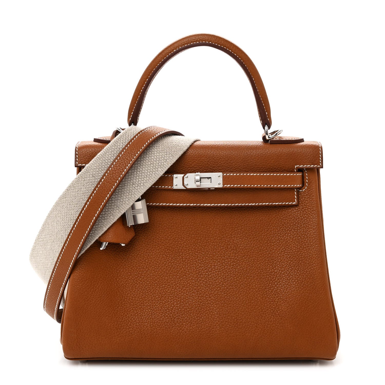 Hermes Barenia Faubourg Kelly Retourne 25 Fauve Ficelle 1 of 12