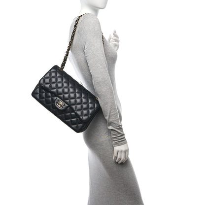 Chanel Lambskin Quilted Jumbo Double Flap Black 2 of 11