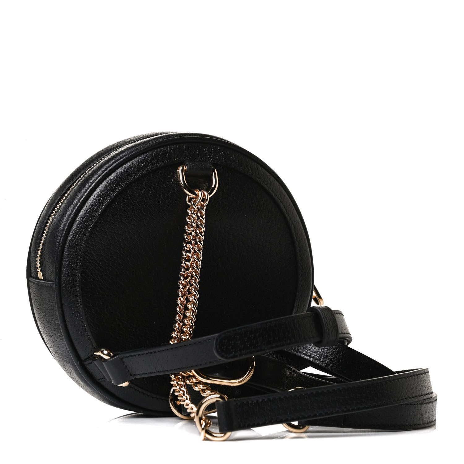 Gucci Grained Calfskin Web Mini Ophidia Round Backpack Black 2 of 10
