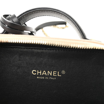 Chanel Caviar Quilted Small CC Filigree Vanity Case Beige Black 6 of 11