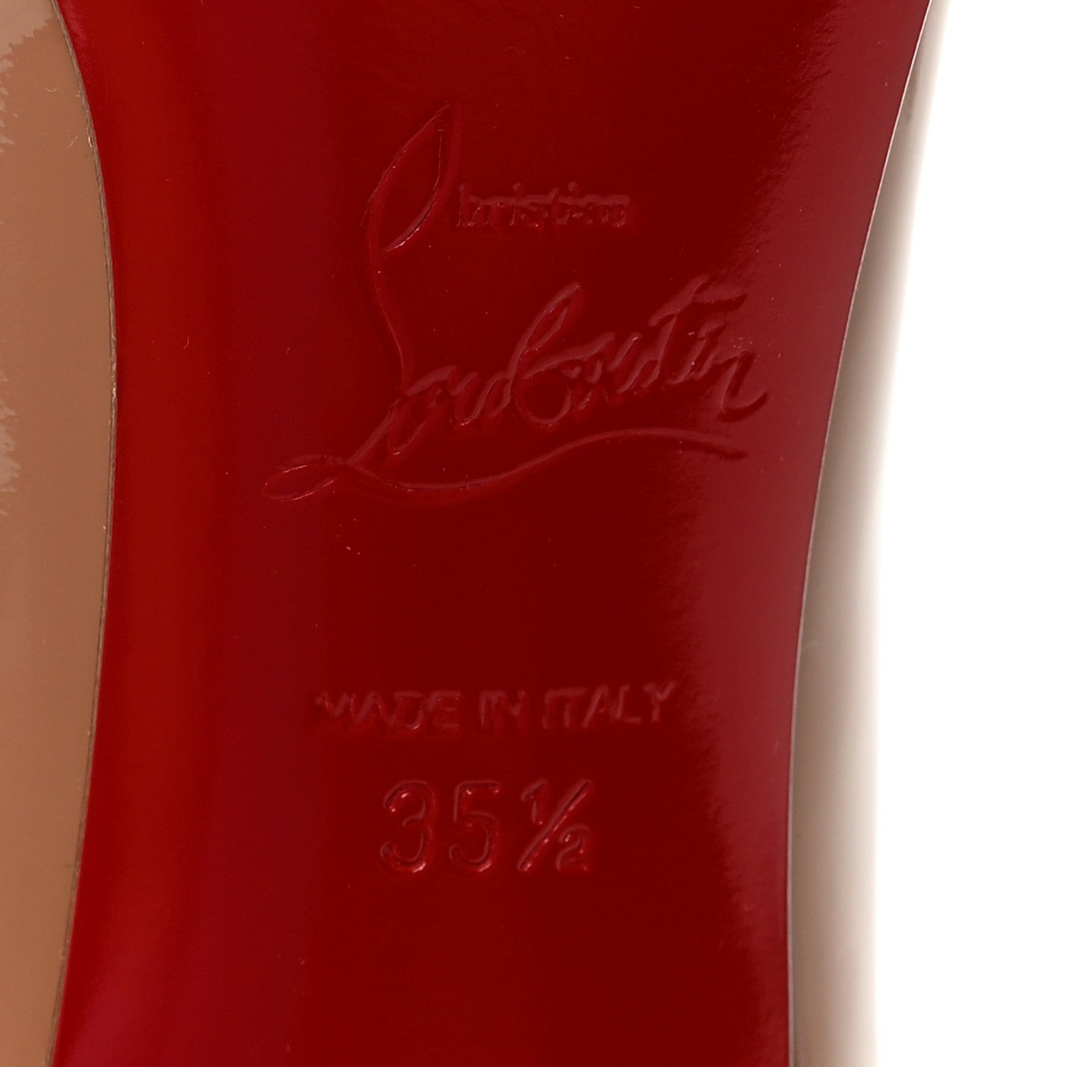 Christian Louboutin Patent Dolly 85 Pumps 35.5 Nude 7 of 9