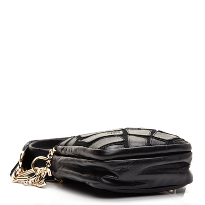 Chanel Lambskin Jersey Scales Zipper Shoulder Bag Black 4 of 10